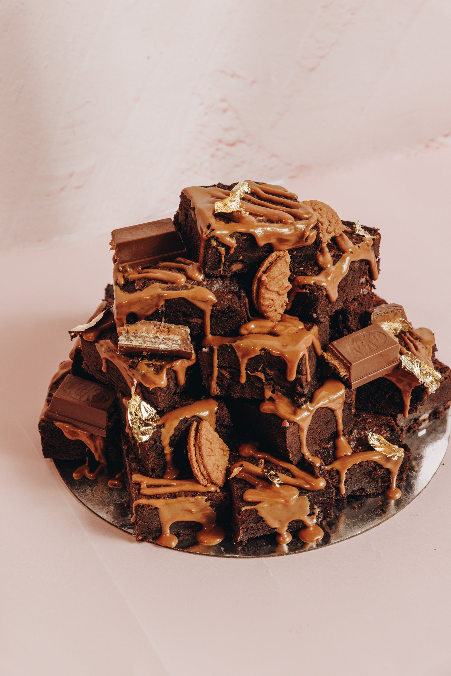 Biscoff brownie stack