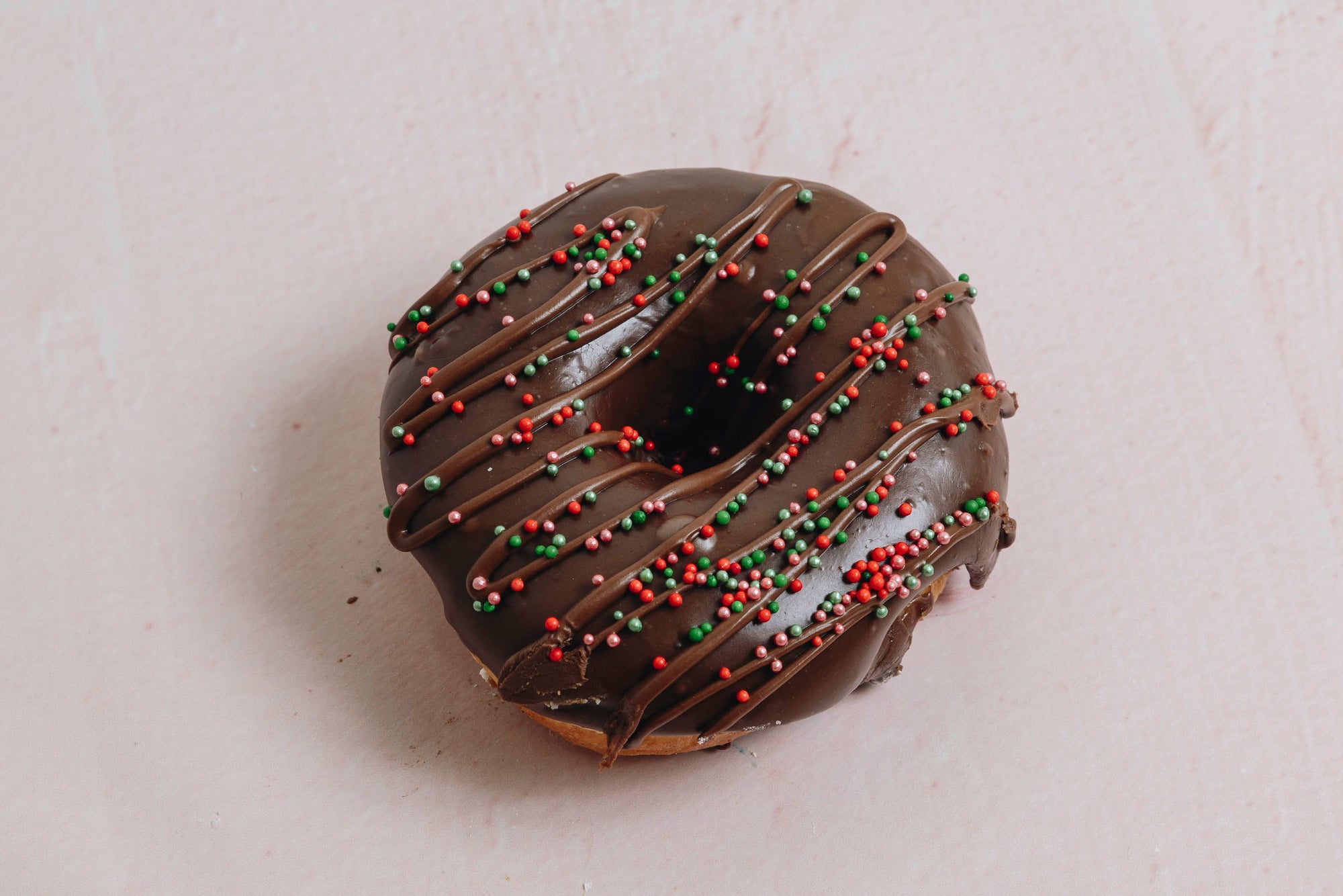Chocolate glazed christmas ring