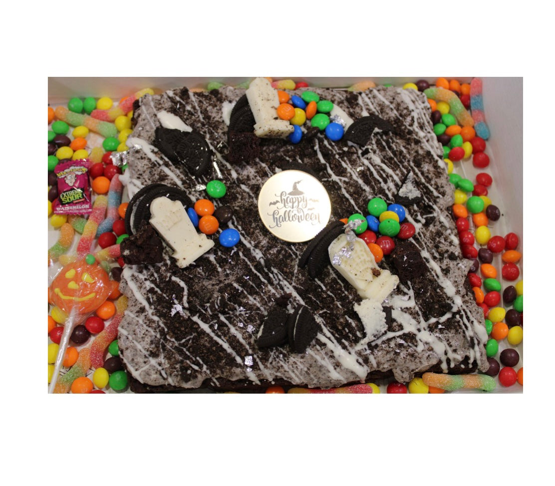 Cookies & scream brownie slab